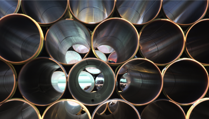 a stack of wide pipes